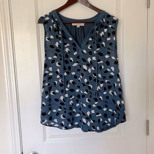 Sleeveless Loft Blue Print Top